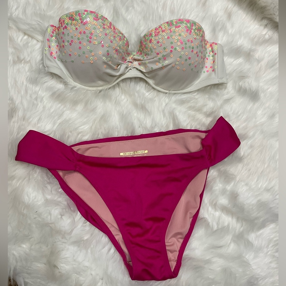 Y2K Victorias Secret Sequin Embellished Bikini Set